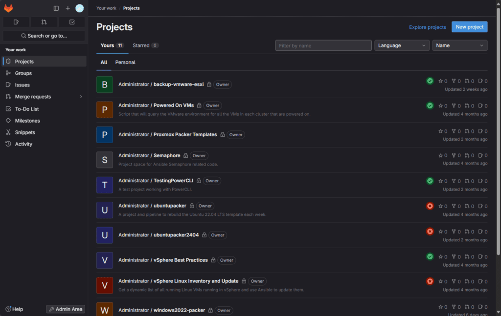 gitlab project dashboard devops automation tools