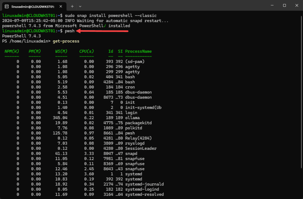 launch powershell and start working with cmdlets