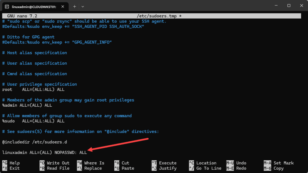 modifying the sudo file for suppressing the password requirement